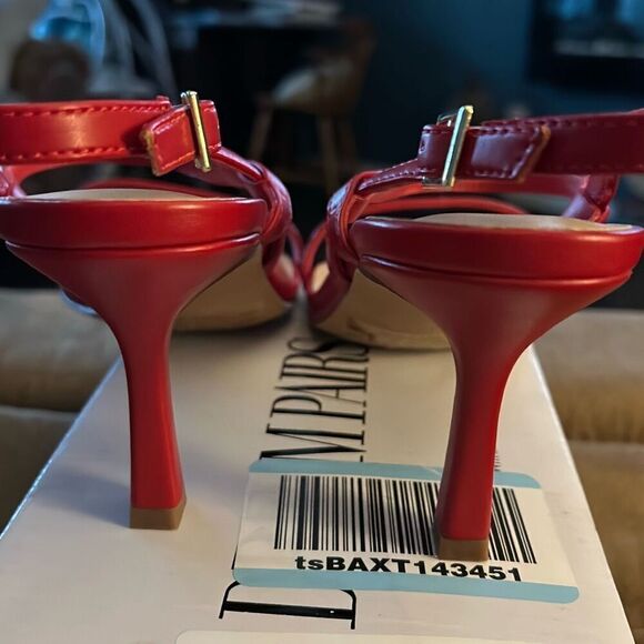 DREAM PAIRS Womens Slingback & Square Open Toe Strappy Heels. Red. Size 9.5. - Picture 8 of 8